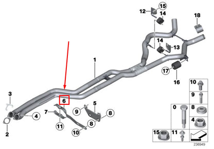 NEW BMW 3 COUPE E92 FRONT PIPE BRACKET 18207553606 7553606 ORIGINAL