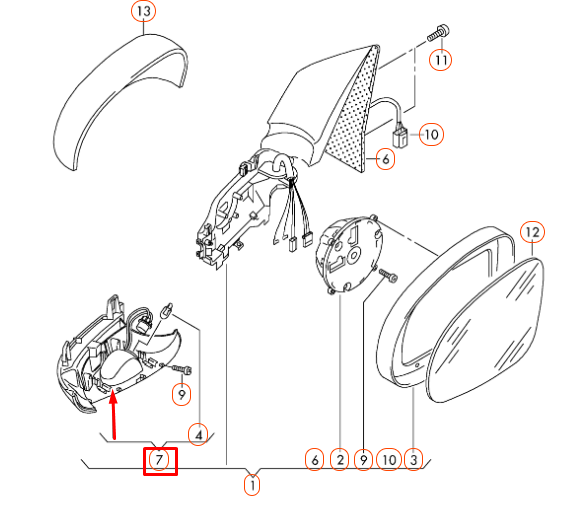 NEW VW TIGUAN MK1 FRONT DOOR RIGHT MIRROR TURN INDICATOR 5N0949102B ORIGINAL