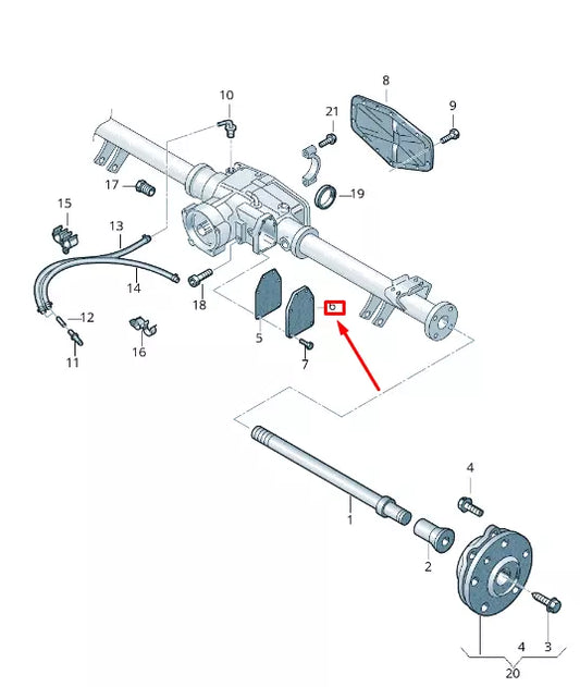 NEW VOLKSWAGEN CADDY 2K MK3 REAR AXLE COVER 2K5525301