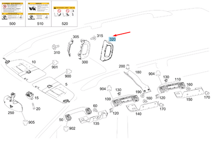 new mercedes-benz vito w447 left grab handle cover strip a44781500621b88