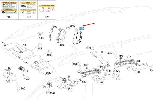 new mercedes-benz vito w447 left grab handle cover strip a44781500621b88