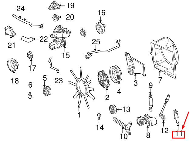 NEW MERCEDES-BENZ S W140 BELT TIGHTENER BRACKET A1032021440 ORIGINAL