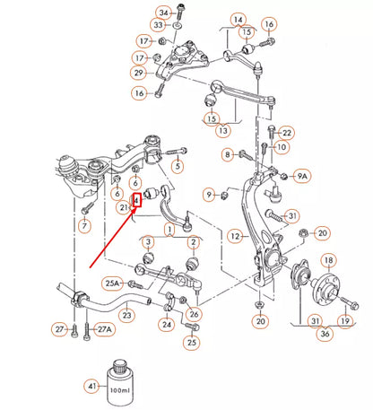 NEW AUDI A8 D3 FRONT LOWER CONTROL ARM BONDED RUBBER BUSH 4E0407183J ORIGINAL