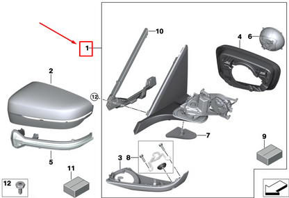 new bmw 7 g11 front left side wing mirror 51168495739 original