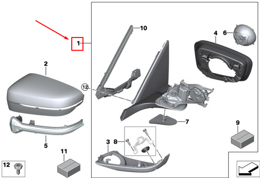 new bmw 7 g11 front left side wing mirror 51168495739 original