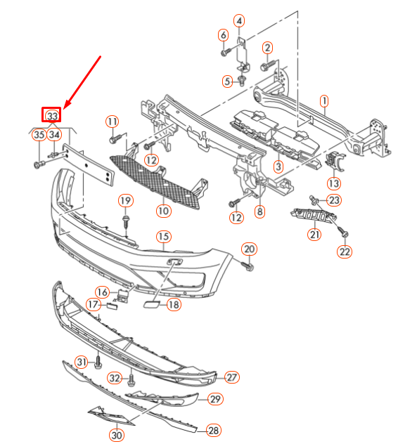 NEW VW TOUAREG 7P MK2 FRONT BUMPER LICENSE PLATE HOLDER 7P6807287G ORIGINAL