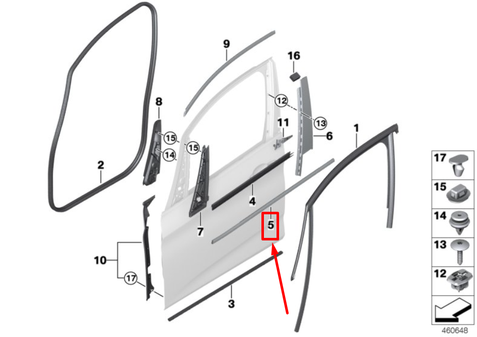 new bmw 2 f45 rear right outer door channel cover 51357326142 7326142 original
