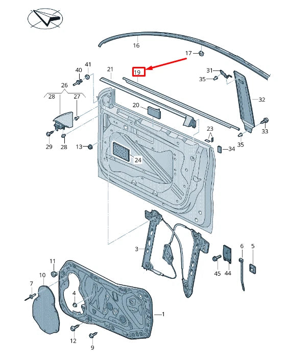 NEW VW CC 35 FRONT RIGHT OUTER DOOR WINDOW APERTURE SEAL 3C8837476F3Q7 ORIGINAL