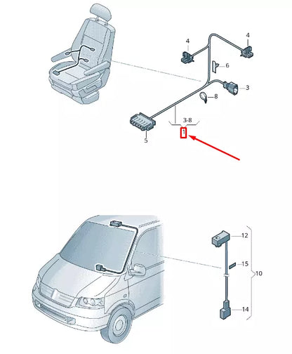 NEW VW TRANSPORTER T6 FRONT LEFT LUMBAR ADAPTER LOOM LHD 7E7971157B