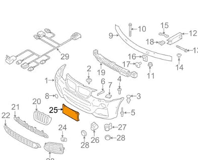 NEW BMW X3 F25 FRONT BUMPER M LICENSE PLATE BRACKET 51138056940 ORIGINAL
