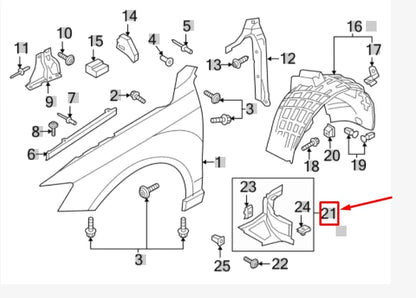 NEW AUDI Q3 8U FRONT LEFT WHEEL HOUSING LINER FRONT PART 8U0853887E ORIGINAL