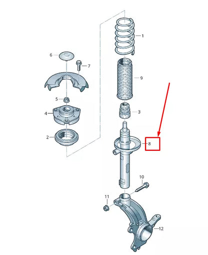 NEW AUDI TT 8J FRONT SHOCK ABSORBER 8J0413029N ORIGINAL