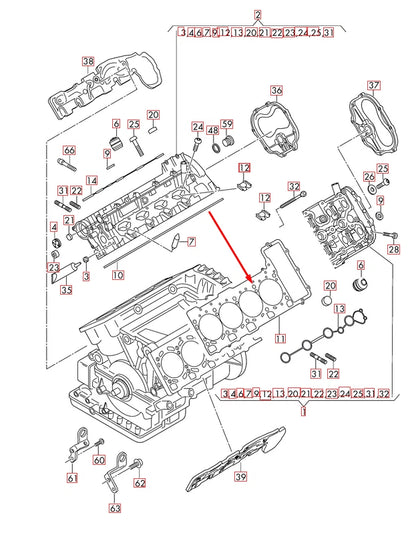NEW AUDI RS5 8T LEFT CYLINDER HEAD GASKET 079103383BR 4.2 PETROL ORIGINAL