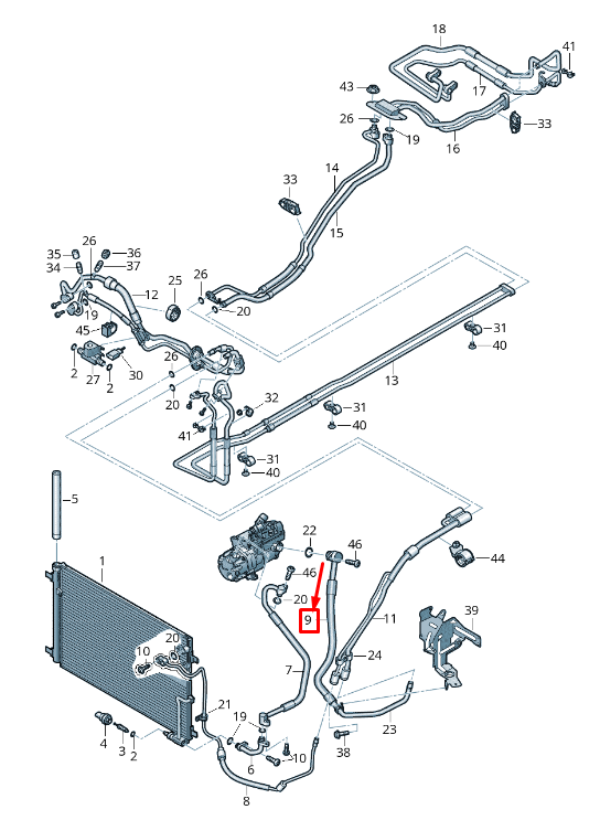 new audi a8 4h a/c refrigerant line 4h0260707al original