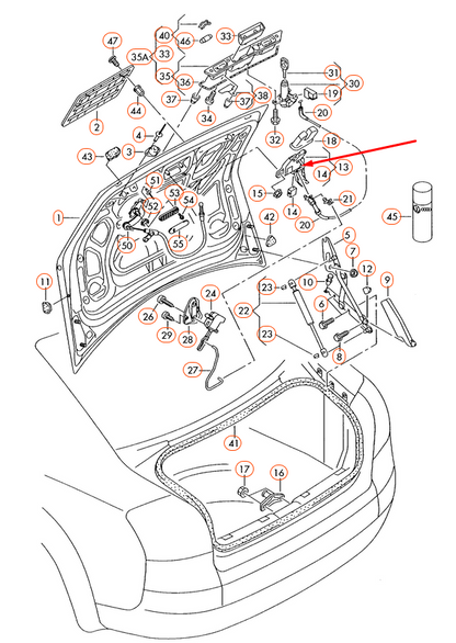 NEW AUDI A4 B6 TRUNK BOOT LID LOCK 8E5827505B ORIGINAL