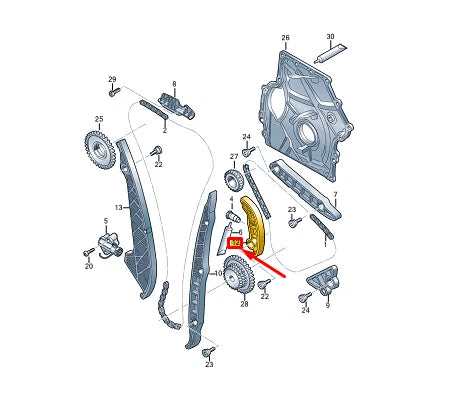 NEW VW GOLF VARIANT CG MK8 ENGINE TIMING CHAIN GUIDE RAIL 06N109509A