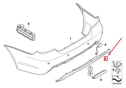 NEW BMW 5 E60 REAR BUMPER DIFFUSER 7897215 51127897215 ORIGINAL