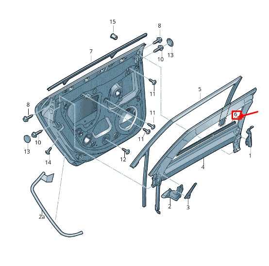 NEW AUDI A3 SPORTBACK 8P REAR RIGHT INNER WINDOW APERTURE SEAL 8P4839480