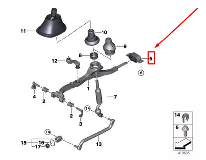 NEW BMW 2 COUPE F22, F87 SHIFTER ARM BUSHING 25118614288 8614288 ORIGINAL