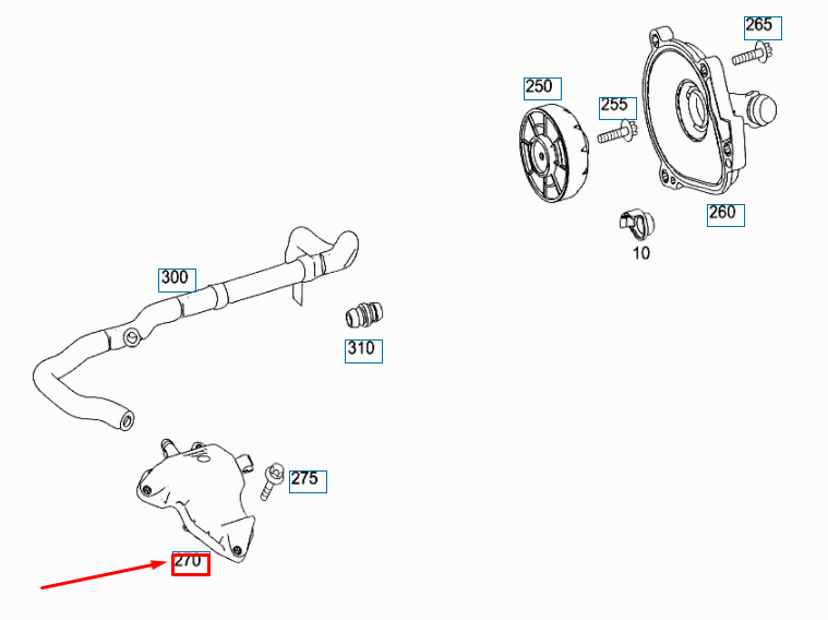 NEW MERCEDES-BENZ C W204 OIL SEPARATOR A2720160134 ORIGINAL