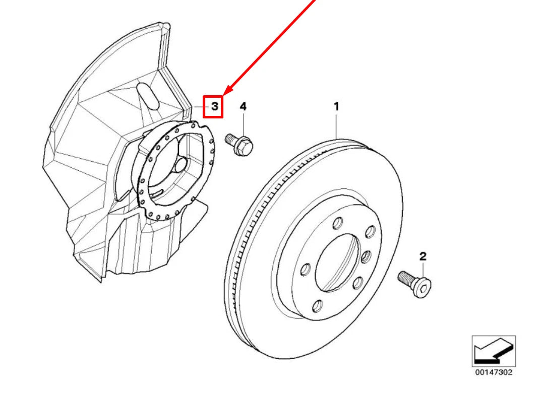 NEW BMW 3 E46 FRONT RIGHT BRAKE DUST SHIELD 6759596 34116759596 ORIGINAL