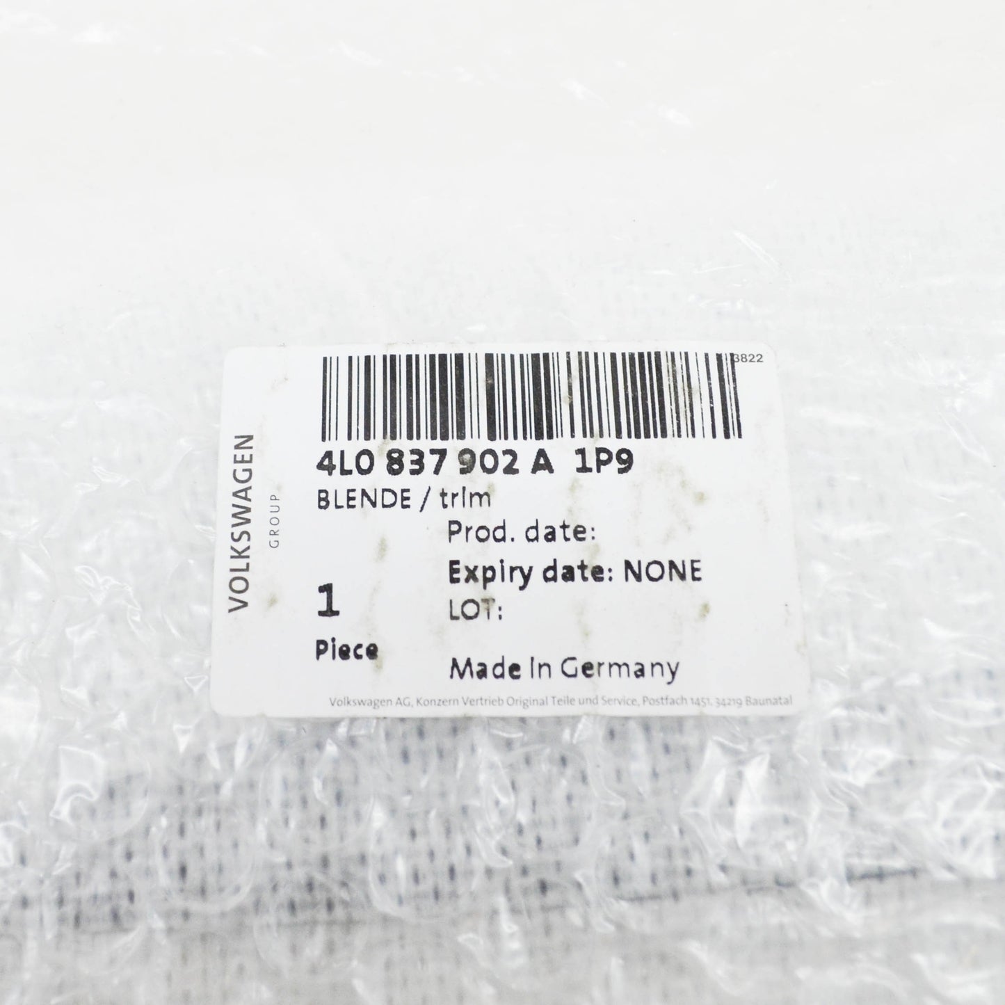 NEW AUDI Q7 4L FRONT RIGHT DOOR EXTERIOR B PILLAR TRIM 4L0837902A1P9 ORIGINAL