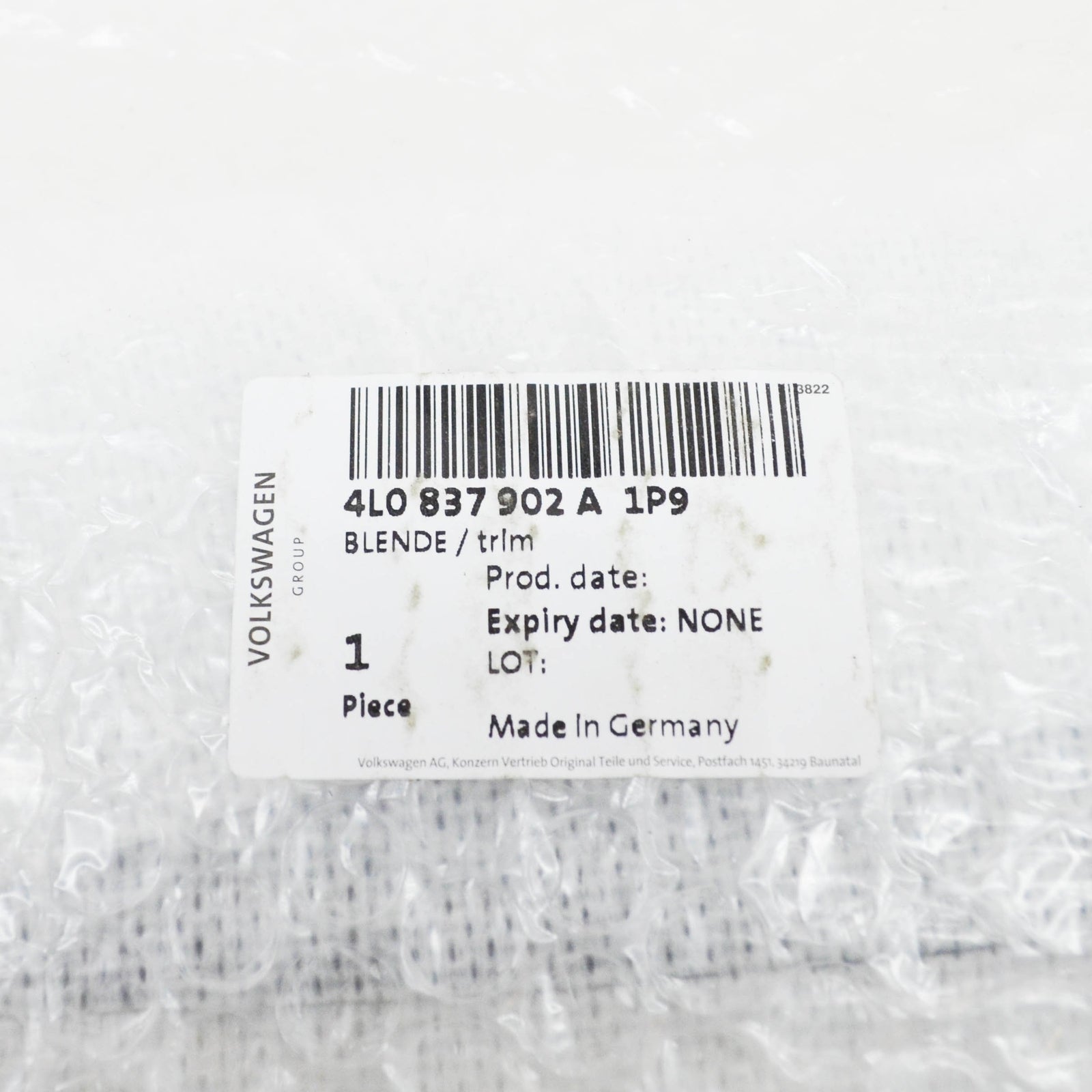 NEW AUDI Q7 4L FRONT RIGHT DOOR EXTERIOR B PILLAR TRIM 4L0837902A1P9 ORIGINAL