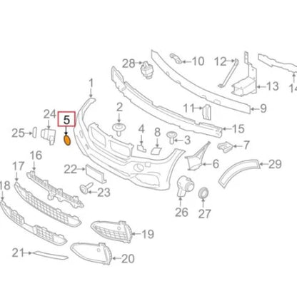 NEW BMW X5 F15 M FRONT BUMPER TOW HOOK EYE COVER 51118060131 ORIGINAL