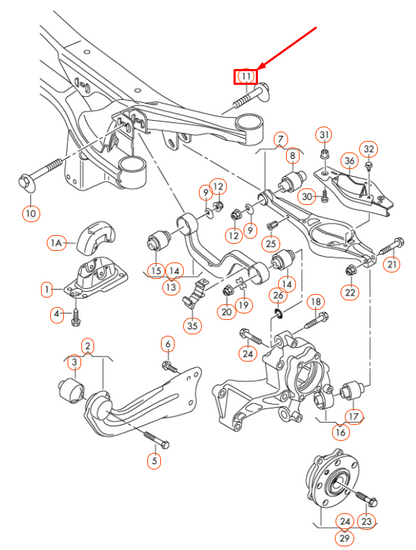 new audi a1 mk1 rear axle wishbone eccentric bolt wht000228 original