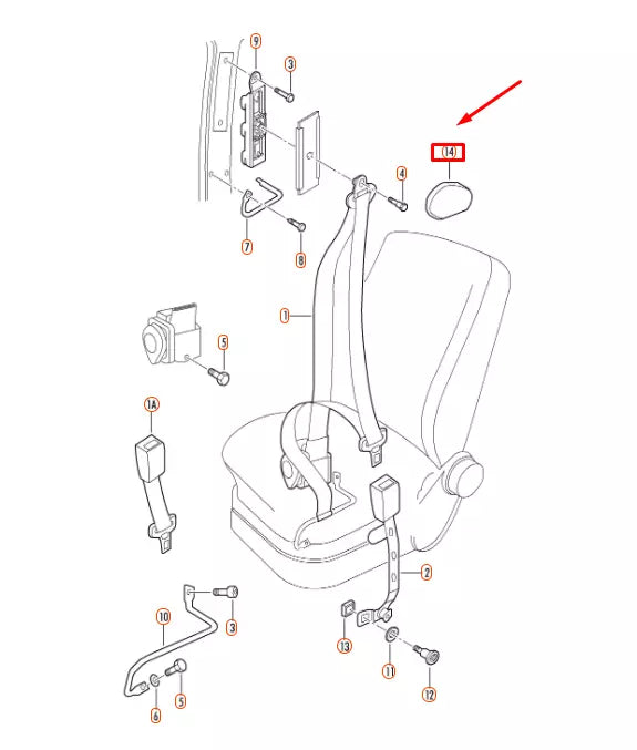 NEW VW BEETLE 9C FRONT SEAT BELT MOUNTING POINT COVER 1J0858189CY20