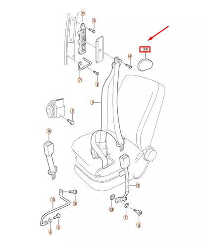 NEW VW BEETLE 9C FRONT SEAT BELT MOUNTING POINT COVER 1J0858189CY20
