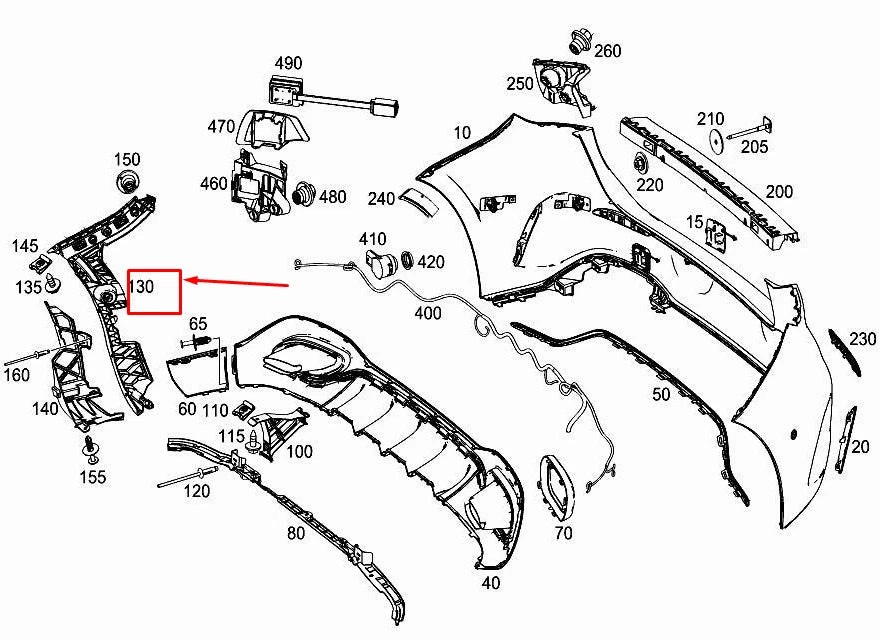NEW MERCEDES-BENZ A W177 REAR LEFT BUMPER MOUNTING BRACKET A1778850700 ORIGINAL