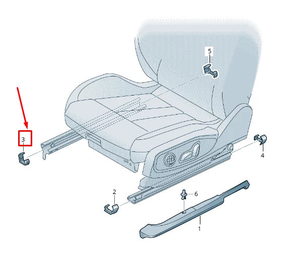 NEW AUDI A3 8V FRONT RIGHT SEAT GUIDE RAIL COVER 4F088134801C ORIGINAL