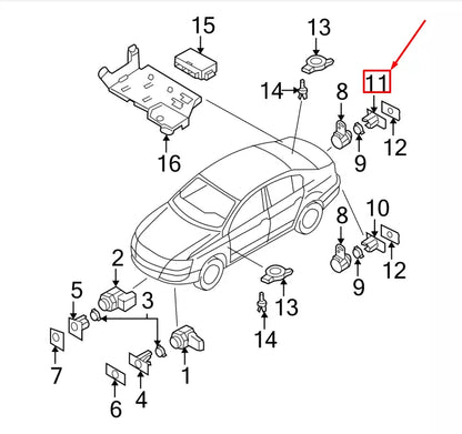 NEW VW PASSAT B6 3C REAR INNER PARKING SENSOR BRACKET 3C5919491N ORIGINAL