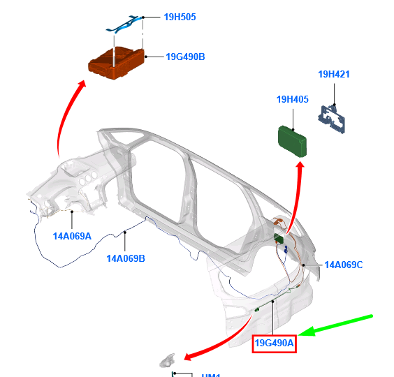 new ford galaxy mk2 rear rearview camera 9m2j-19g490-ae 1870253 original