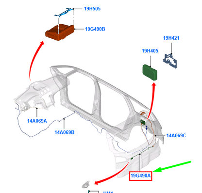 new ford galaxy mk2 rear rearview camera 9m2j-19g490-ae 1870253 original