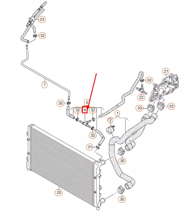 NEW AUDI A1 8X COOLING SYSTEM DISTRIBUTOR 1K0121087B ORIGINAL