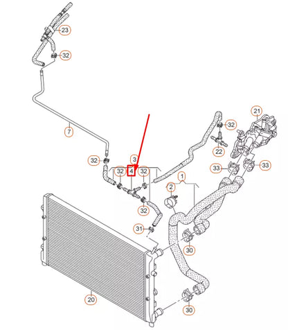 NEW AUDI A1 8X COOLING SYSTEM DISTRIBUTOR 1K0121087B ORIGINAL