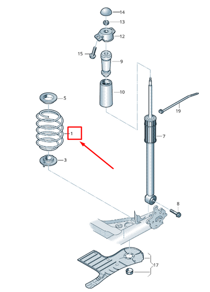 new skoda kamiq rear coil spring 2q0511121dk original