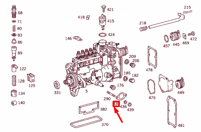 new mercedes-benz s w140 fuel pump gasket a0000911780 original