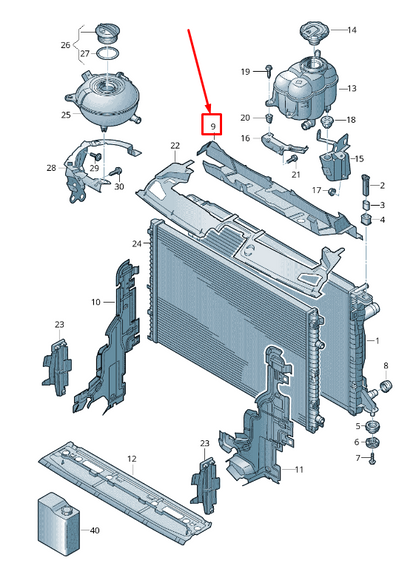 new vw touareg cr upper engine cooler for coolant air guide 760121330aa original