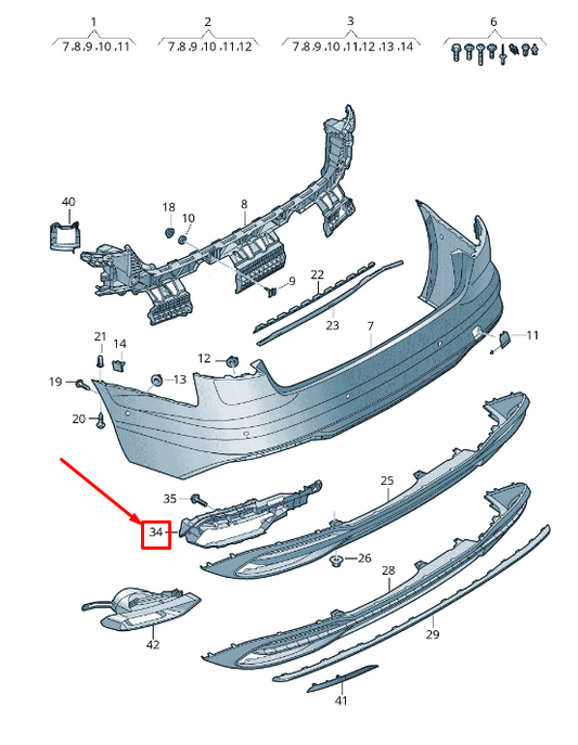 new audi a4 avant b9 rear right bumper cover bracket 8w0807348e original