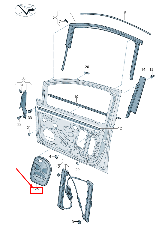 NEW VW TOURAN 5T FRONT RIGHT DOOR INNER PANEL COVER 5TA837916B ORIGINAL