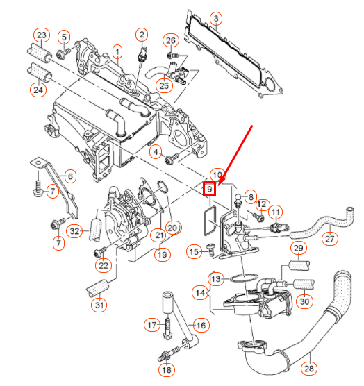 new audi a3 8v intake manifold connection piece seal 04l131547n original