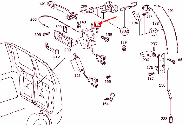 NEW MERCEDES-BENZ VITO 638 REAR SWIVEL DOOR LOCK A9017201135 ORIGINAL