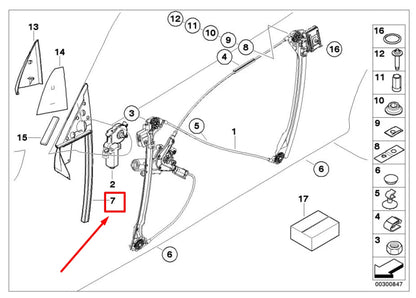 NEW BMW 3 E46 FRONT LEFT WINDOW GUIDE 8194735 51328194735 ORIGINAL