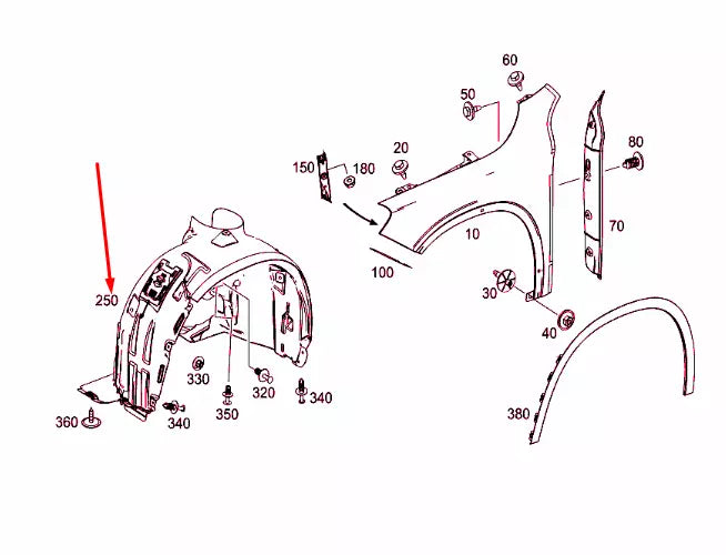 NEW MERCEDES-BENZ GLA X156 FRONT RIGHT WHEEL HOUSE COVERING A1566907400 ORIGINAL