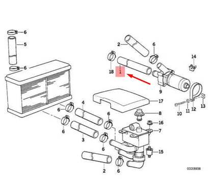 NEW BMW 8 E31 COUPE WATER HOSE INLET 64211383350 1383350 ORIGINAL