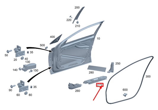 new mercedes-benz c s206 front center door impact absorber a2067271000 original