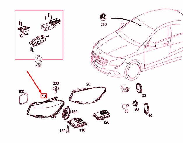 NEW MERCEDES-BENZ CLA C117 FRONT RIGHT HEADLAMP UNIT A1178204561 ORIGINAL